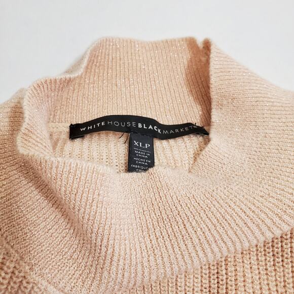 WHBM | Metallic Sparkle Mock Turtleneck Balloon Sleeve Sweater - Picture 7 of 10